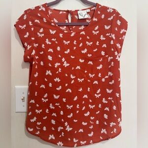 Janet Chung Butterfly Print Blouse